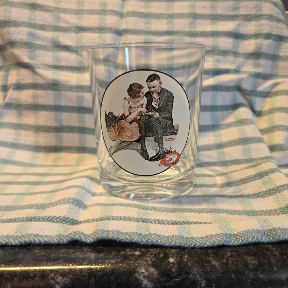 Norman Rockwell 'A Night on the Town' Glass